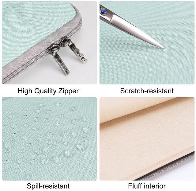 Alt view image 3 of 5 - DOMISO 17 inch Laptop Sleeve Case Water-Resistant Bag Portable Carrying Protector with Handle for 17.3" IdeaPad 3 Gen 7/IdeaPad 300 320 321/17.3" ZBook Fury 17.3 G8/HP Envy/LG Gram 17", Mint Green