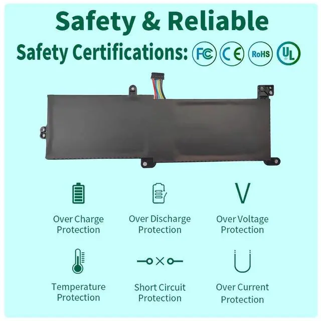Alt view image 3 of 5 - L16C2PB2 Battery Replacement for Lenovo IdeaPad 320 330 S145 320-15abr 320-15ikb 320-17ikb 330-15ikb 330-15ast 330-17ikb S145-15iwl S145-14iwl Series L17L2PF1 L17M2PB7 L16L2PB2 L16M2PB2 2ICP6/54/90