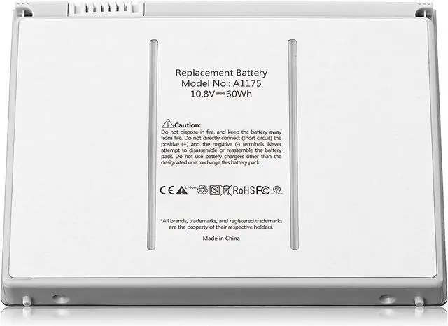Alt view image 2 of 4 - HBFVG A1175 A1260 A1211 A1226 A1150 (only for 2006 2007 2008 Version) Laptop Battery Replacement for MacBook Pro 15 inch MA348 M6099 MA348/A MA348G/A MA348J/A (10.8V 60wh)