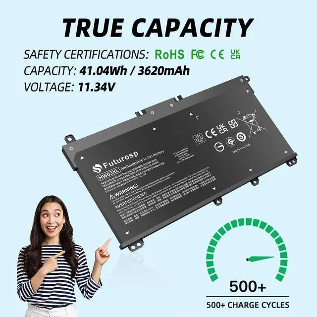 Alt view image 4 of 5 - FUTUROSP HW03XL L97300-005 Laptop Battery Replacement for HP Pavilion 15-EG 15-EH 17-CN 17-CP 15-eg0073cl 15-eg0070wm 15-eh0050wm 17-cn0xxx 17-cn0053cl 17-cn0023dx HWO3XL HW03041XL L96887-421