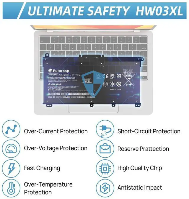 Alt view image 5 of 5 - FUTUROSP HW03XL L97300-005 Laptop Battery Replacement for HP Pavilion 15-EG 15-EH 17-CN 17-CP 15-eg0073cl 15-eg0070wm 15-eh0050wm 17-cn0xxx 17-cn0053cl 17-cn0023dx HWO3XL HW03041XL L96887-421