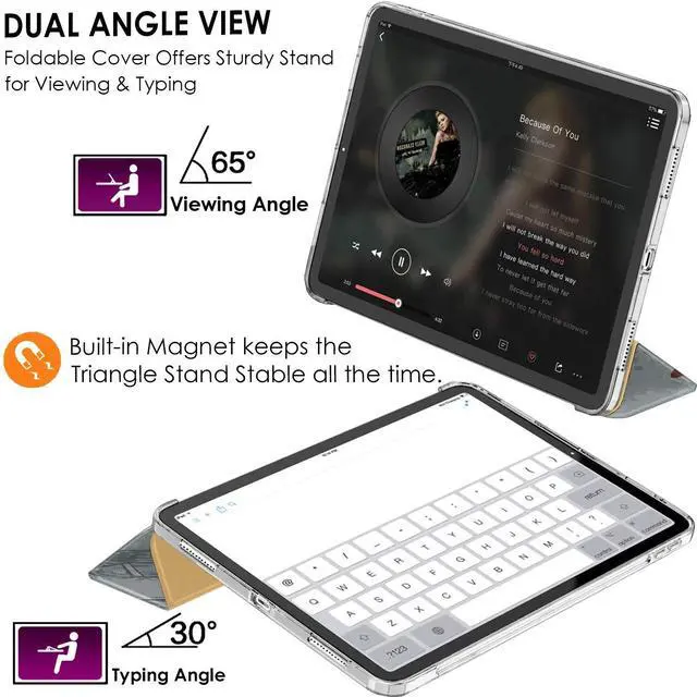 Alt view image 4 of 5 - DuraSafe Cases for iPad Air 6th Air 11 2024 Air 5th 2022 Air 4th 2020 Gen [iPad Air 6/5 / 4/11 ] A2588 A2316 MM6R3LL/A MM6T3LL/A MYHX2LL/A MYJ22LL/A Printed Slim Lightweight PC Clear - Bunny Hat