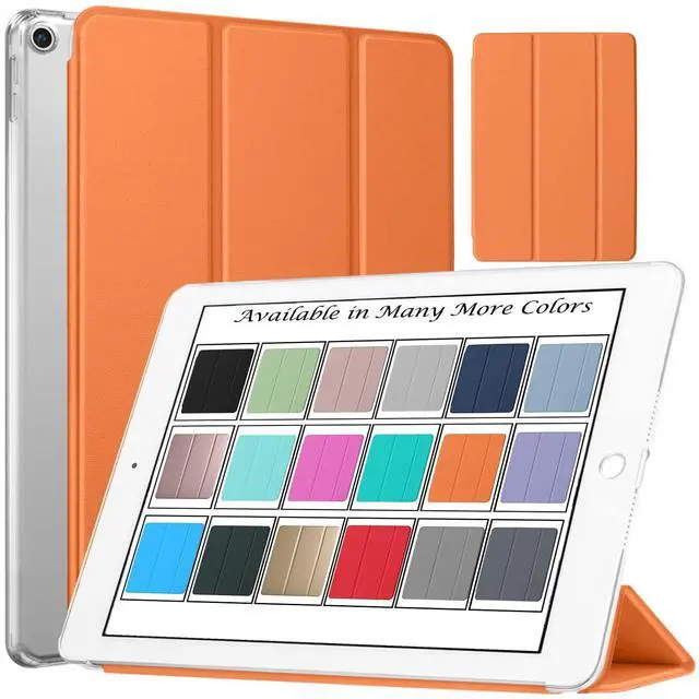 Main image of DuraSafe Cases for iPad Mini 4 7.9 Inch 2015 [ Mini 4th Gen ] A1538 A1550 MK6K2LL/A MK6J2LL/A MK6L2LL/A MK9J2LL/A MK9H2LL/A Trifold Hard Smart PC Translucent Back Cover - Orange