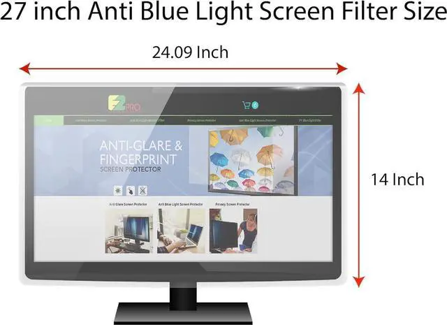 Alt view image 2 of 5 - [Pack of 2] Anti Blue Light Screen Filter for 27 Inches Widescreen Desktop Monitor (Does NOT fit 27" iMac), Blocks Excessive Harmful Blue Light, Reduce Eye Fatigue and Eye Strain