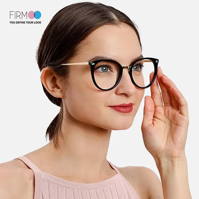 Alt view image 2 of 5 - Firmoo Blue Light Blocking Glasses, Anti Digital Eyestrain Computer Glasses Scratch Round Lightweight Eyewear Frames