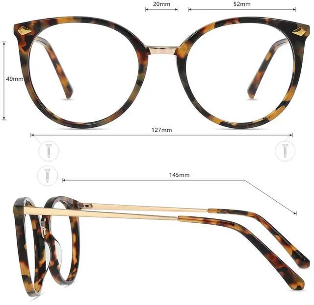 Alt view image 5 of 5 - Firmoo Blue Light Blocking Glasses, Anti Digital Eyestrain Computer Glasses Scratch Round Lightweight Eyewear Frames