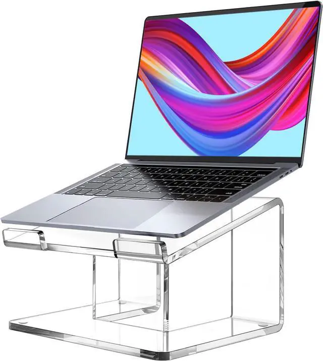 Main image of FUCDTEFC Acrylic Laptop Stand for Desk, Laptop Riser for 10-17.3 Inch Laptops, Ergonomic Computer Stand Holder Compatible with Macbooks and Notebooks- Clear