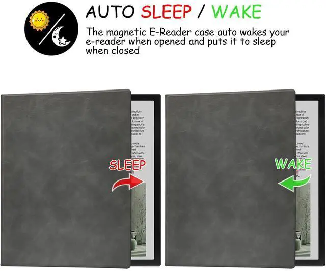 Alt view image 5 of 5 - GOVTVA Magnetic Stand Case for Onyx Boox Note Air 4 C/Note Air 3 C (2024/2023 Released) Ultra-Thin Lightweight Leather Cover with Auto Sleep/Wake & Magnetic Closure (Gray)