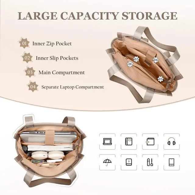 Alt view image 2 of 5 - GOLF SUPAGS Convertible Laptop Backpack for Women Casual Daypack Notebook Tote Bag for Work College Travel Leisure (Champagne)