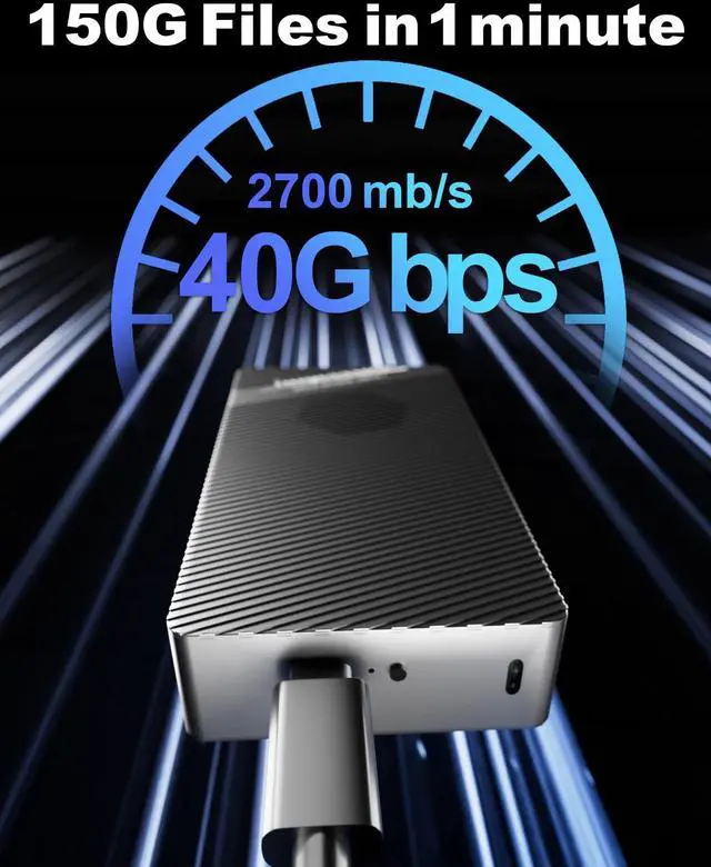 Alt view image 3 of 5 - HAYOOVANT 40Gbps Thunderbolt Enclosure Built-in Fan for M.2 NVMe 2280 SSD , Tool-Free Installation, Compatible with Thunderbolt 4/3 and USB4/3, Aluminum Enclosure, Intel JHL7440 Chipset & RTL9210