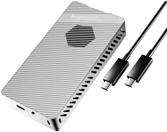 Main image of HAYOOVANT 40Gbps Thunderbolt Enclosure Built-in Fan for M.2 NVMe 2280 SSD , Tool-Free Installation, Compatible with Thunderbolt 4/3 and USB4/3, Aluminum Enclosure, Intel JHL7440 Chipset & RTL9210