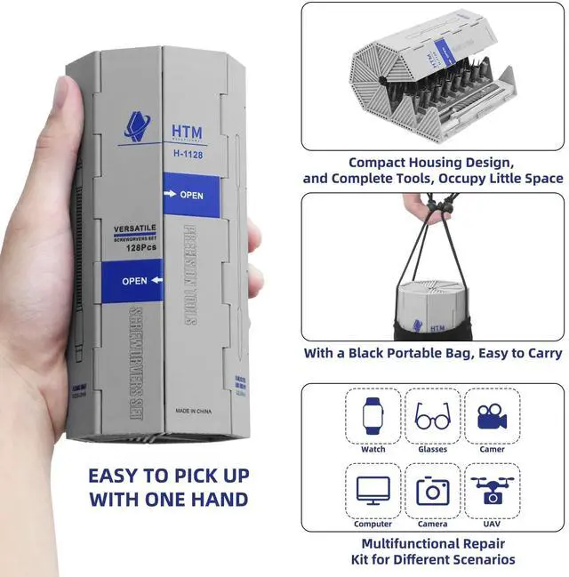 Alt view image 2 of 5 - HengTianMei 142 in 1 Precision Screwdriver Set Professional Magnetic Repair Tool Kit for Computer, Laptop, Xbox, Macbook, Game Console (H1128)