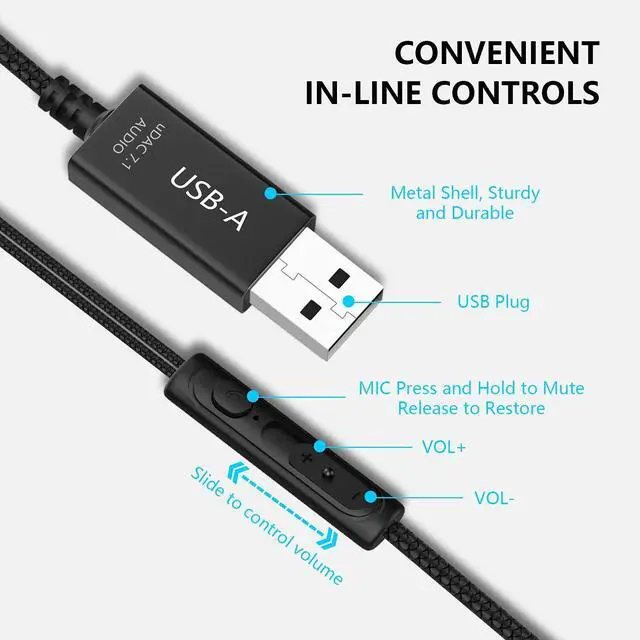 Alt view image 5 of 5 - HGCXING 2 Pack USB Headset with Microphone for PC, Noise Cancelling Computer Headphones for Laptop/ 8.2 FT