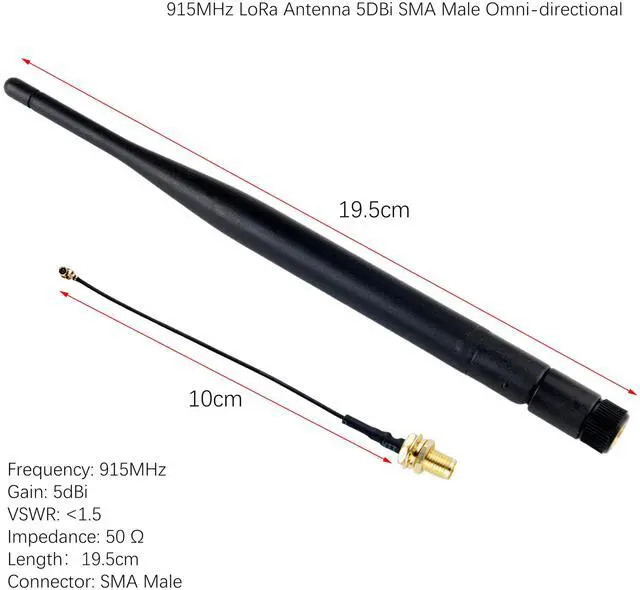 Alt view image 5 of 5 - ESP32 LoRa V3 915MHz ESP32S3 WiFi BT Development Board with 0.96" OLED Display + 5DBi LoRa Antenna, SX1262 LoRa32 Kit for Arduino Meshtastic IoT