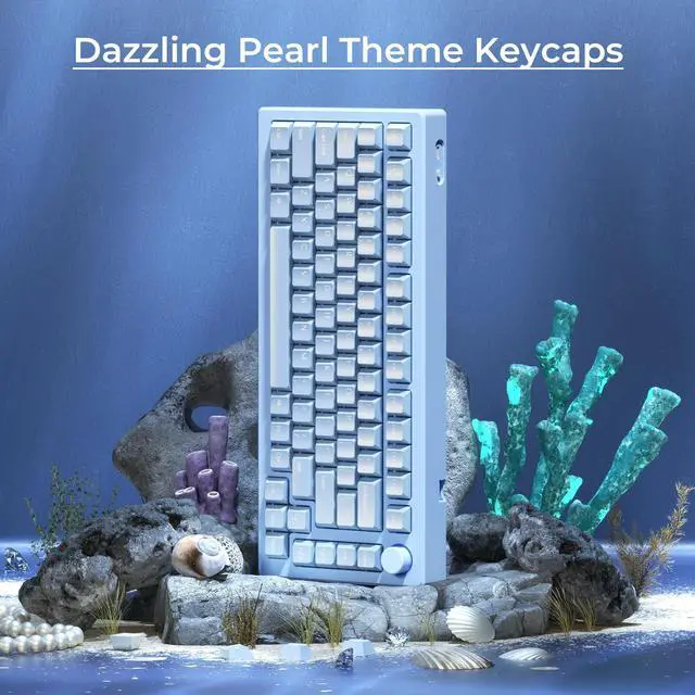 Alt view image 2 of 5 - HITIME x XVX PBT Keycaps 75 60 Percent, Blue Custom Keyboard Keycaps, Cherry Profile Key caps Set 97 Keys for Cherry Gateron MX Switche Keyboard