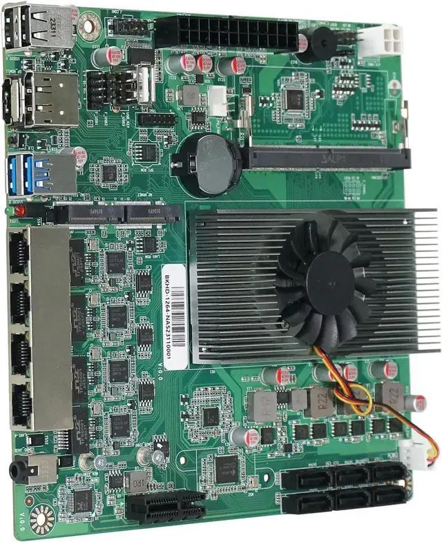 Alt view image 5 of 5 - HKUXZR N150 Industrial Motherboard NAS 4 Cores 4 Threads Low Power Processor 4x2.5G i226 Network M.2 Slot 6xSATA DP HDMI 2.0 PCIE x1 .1*M2_ SSD NVME/NGFF+ 1*M.2_ NVME