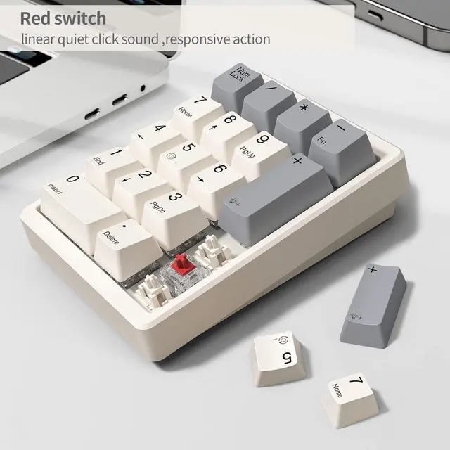 Alt view image 4 of 5 - Kisnt 17 Keys Number Pad Red Switch&17 Keys Wireless Number Pad
