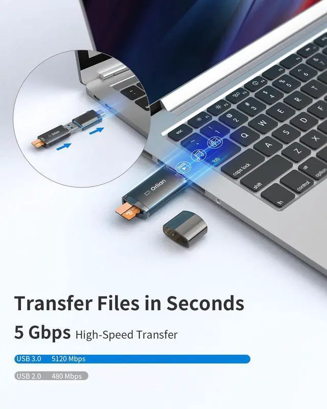 Alt view image 4 of 5 - 5 Pack USB 3.0 Micro SD Card Reader, 5Gbps Speed SD Card Adapter Compatible with Windows, MAC MacBook Pro/Air, iPhone 15 Pro/Max, Android and More, Black(Micro SD Card Not Included)