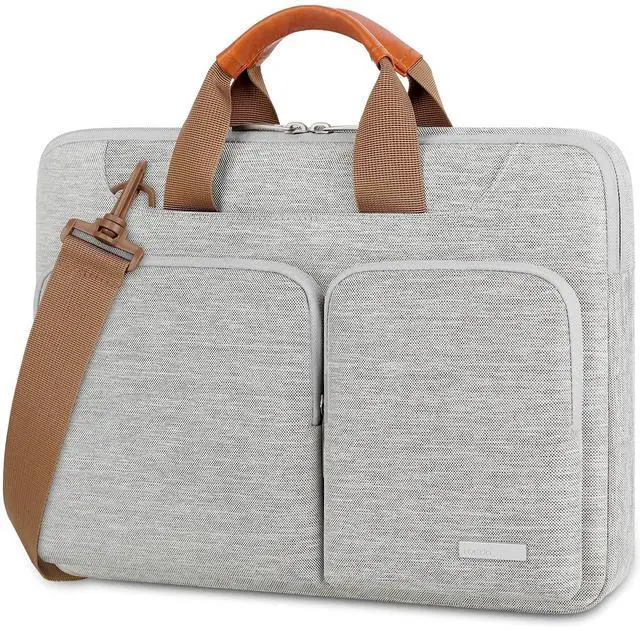 Main image of Lacdo 360deg Protective Laptop Shoulder Bag for 15 inch New MacBook Air M4 A3241 2025, M3 A3114, M2 A2941 2024-2023, 15 inch MacBook Pro A1990 A1707, Dell XPS 15 Plus 2022-2020 Computer Case Bag, Gray