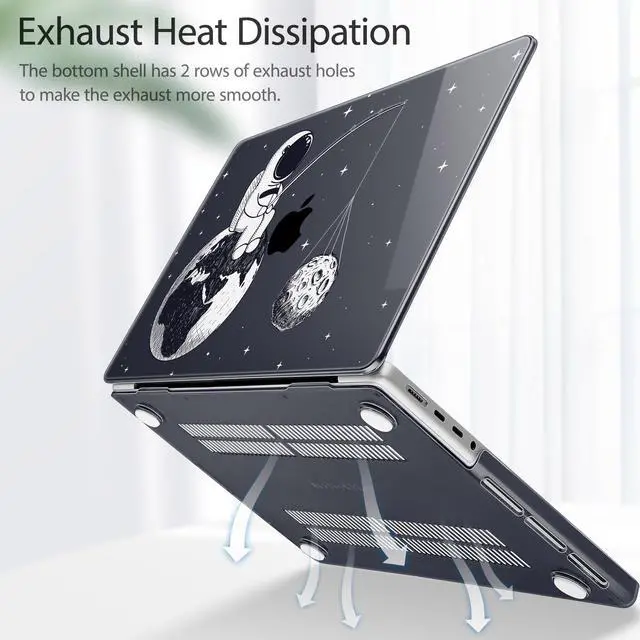 Alt view image 5 of 5 - Lepeoac for MacBook Pro 16 inch Case 2021 2022 2023 2024 Release A3186 A3403 M4 A2991 M3 A2780 M2 A2485 M1 Pro/Max, Hard Shell Case with Screen Protector & Keyboard Cover, Astronaut Enjoy