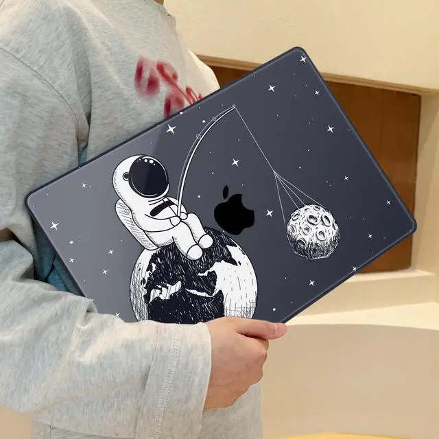 Alt view image 4 of 5 - Lepeoac for MacBook Pro 16 inch Case 2021 2022 2023 2024 Release A3186 A3403 M4 A2991 M3 A2780 M2 A2485 M1 Pro/Max, Hard Shell Case with Screen Protector & Keyboard Cover, Astronaut Enjoy