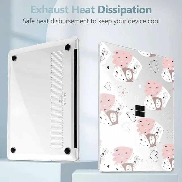 Alt view image 4 of 5 - Lepeoac Case for Microsoft Surface Laptop 13.8 inch, 2024 Windows 11 Copilot+ PC, 7th Edition Touchscreen Display, Plastic Hard Shell Case with Keyboard Cover & Screen Protector, Cute Owls