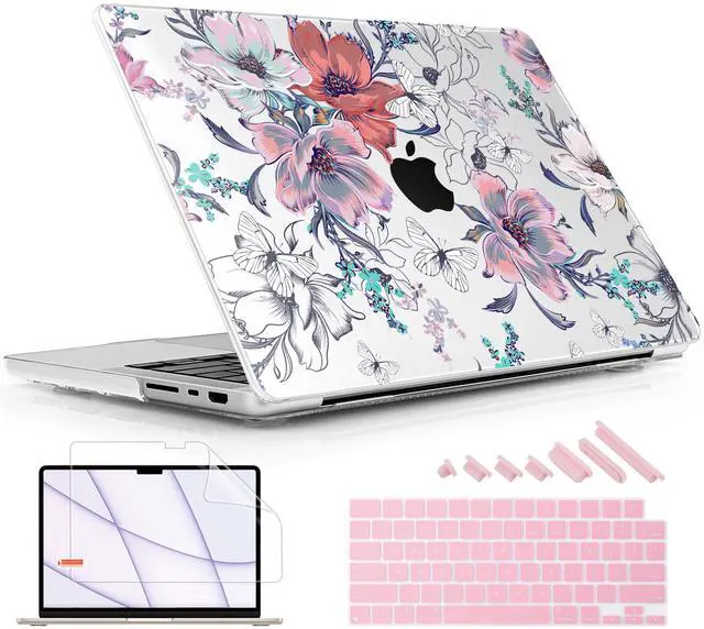 Main image of Lepeoac for MacBook Pro 16 inch Case 2021 2022 2023 2024 Release A3186 A3403 M4 A2991 M3 A2780 M2 A2485 M1 Pro/Max, Hard Shell Case with Screen Protector & Keyboard Cover, Floral C319