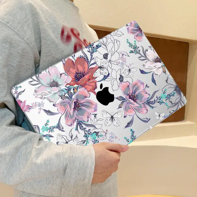 Alt view image 4 of 5 - Lepeoac for MacBook Pro 16 inch Case 2021 2022 2023 2024 Release A3186 A3403 M4 A2991 M3 A2780 M2 A2485 M1 Pro/Max, Hard Shell Case with Screen Protector & Keyboard Cover, Floral C319