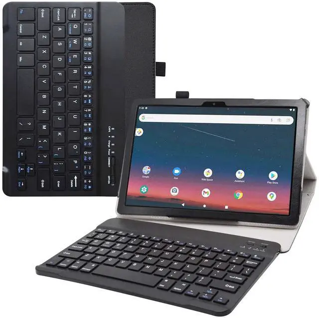 Main image of LiuShan Compatible Onn 10.1 Gen 3 Tablet Keyboard Case, Detachable Keyboard Standing PU Leather Cover for Onn 10.1 inch Gen 3 (2022 Model:100071485) Tablet, Black