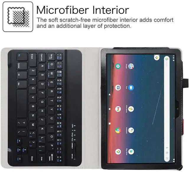 Alt view image 3 of 5 - LiuShan Compatible Onn 10.1 Gen 3 Tablet Keyboard Case, Detachable Keyboard Standing PU Leather Cover for Onn 10.1 inch Gen 3 (2022 Model:100071485) Tablet, Black