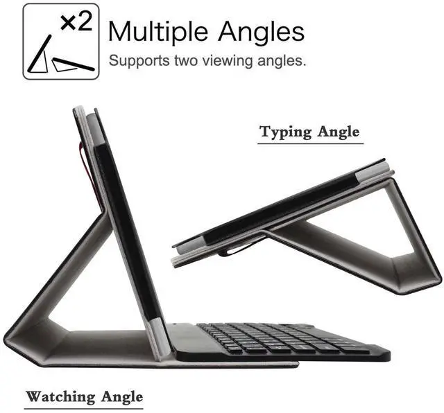 Alt view image 5 of 5 - LiuShan Compatible Onn 10.1 Gen 3 Tablet Keyboard Case, Detachable Keyboard Standing PU Leather Cover for Onn 10.1 inch Gen 3 (2022 Model:100071485) Tablet, Black