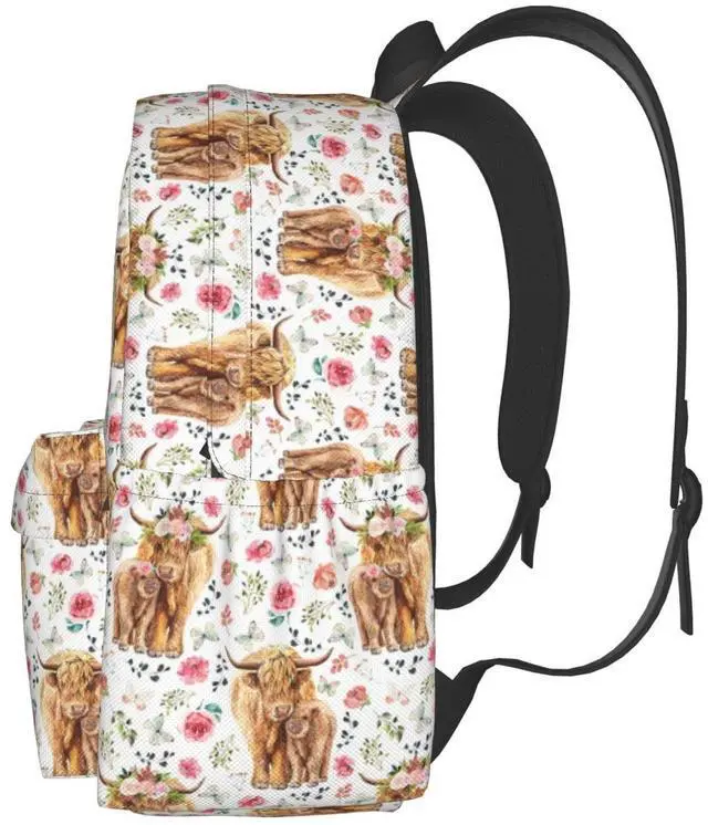 Alt view image 3 of 5 - Zisqerts Highland Cow Backpack 16 Inches Lightweight Travel Laptop Backpack