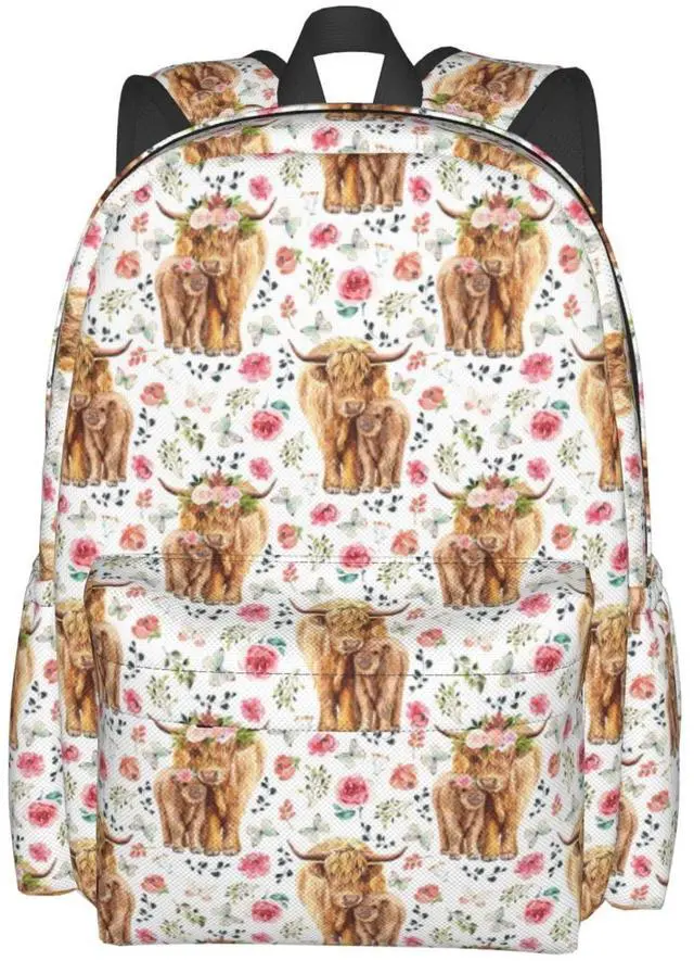 Alt view image 2 of 5 - Zisqerts Highland Cow Backpack 16 Inches Lightweight Travel Laptop Backpack
