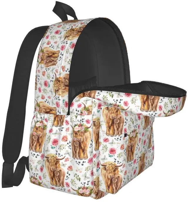 Alt view image 5 of 5 - Zisqerts Highland Cow Backpack 16 Inches Lightweight Travel Laptop Backpack