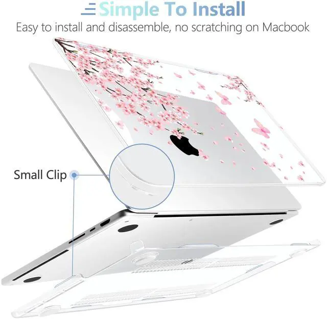 Alt view image 5 of 5 - MEEgoodo Case for M4 MacBook Pro 16 inch Case 2024 2023 2021 (A3403/A3186/A2991/A2780/A2485) M3 M2 M1 Pro/Max Chip, Laptop Hard Shell Cases with Keyboard Cover & Trackpad Film, Cherry Blossoms