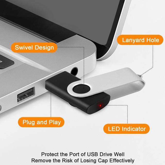 Alt view image 4 of 5 - Bulk Flash Drives 2GB, 20 Pack USB Stick Flashdrive 2.0 Thumb Drive Portable Jump Drives Multipack Zip Drive, Swivel USB Storage Flash Drive Memory Photo Stick Pendrive for Data Transfer and Backup