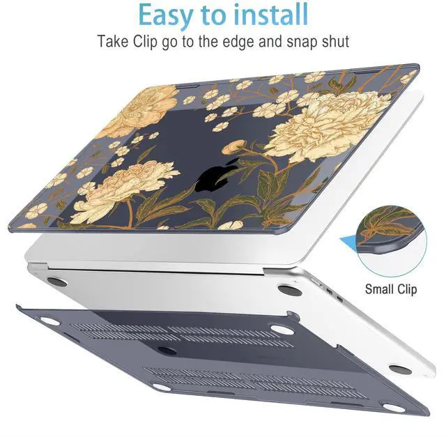 Alt view image 3 of 5 - Mektron for 2025 M4 MacBook Air 13.6 Inch A3240 Case Fits 2023 A2681 M2 2024 A3113 M3 Chip with Liquid Retina Display, Printed Plastic Hard Shell Cover for MacBook Air 13.6", Peony Flowers C186