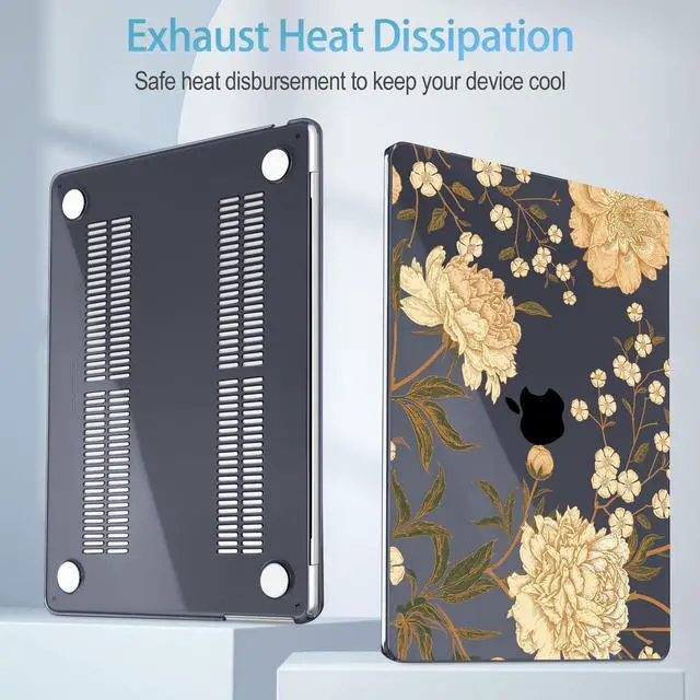 Alt view image 4 of 5 - Mektron for 2025 M4 MacBook Air 13.6 Inch A3240 Case Fits 2023 A2681 M2 2024 A3113 M3 Chip with Liquid Retina Display, Printed Plastic Hard Shell Cover for MacBook Air 13.6", Peony Flowers C186