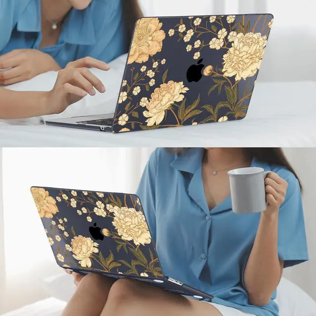 Alt view image 5 of 5 - Mektron for 2025 M4 MacBook Air 13.6 Inch A3240 Case Fits 2023 A2681 M2 2024 A3113 M3 Chip with Liquid Retina Display, Printed Plastic Hard Shell Cover for MacBook Air 13.6", Peony Flowers C186