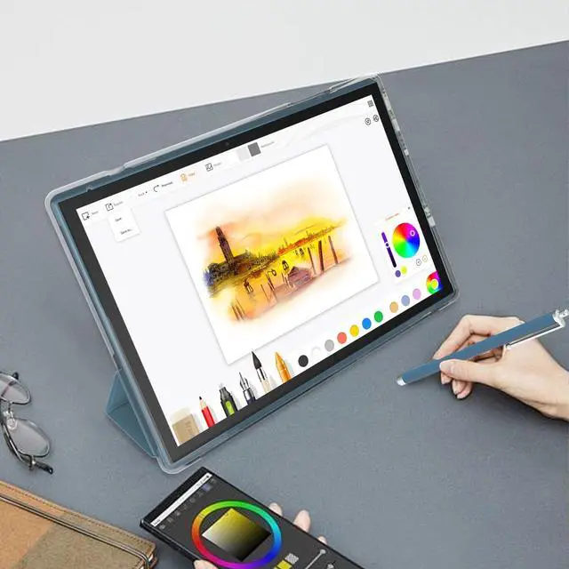 Alt view image 3 of 5 - Android Tablet 10 Inch Tablet With Case Screen Stylus Android 14 Tablets 6GB RAM 32GB ROM Support 1TB Expansion 6000mah Battery 10.1" IPS HD Touchscreen 2MP+8MP Dual Camera WIFI-6 Bluetooth5.0 Tablets