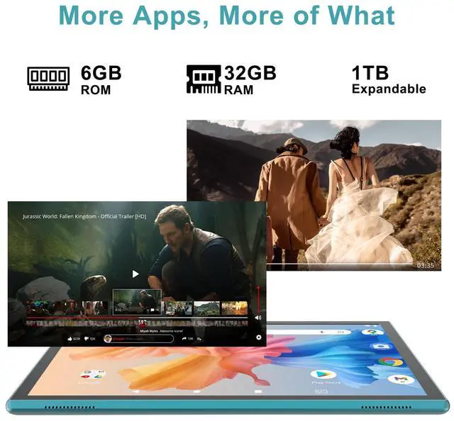 Alt view image 4 of 5 - Android Tablet 10 Inch Tablet With Case Screen Stylus Android 14 Tablets 6GB RAM 32GB ROM Support 1TB Expansion 6000mah Battery 10.1" IPS HD Touchscreen 2MP+8MP Dual Camera WIFI-6 Bluetooth5.0 Tablets