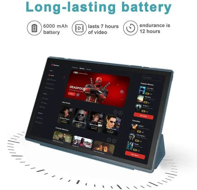 Alt view image 5 of 5 - Android Tablet 10 Inch Tablet With Case Screen Stylus Android 14 Tablets 6GB RAM 32GB ROM Support 1TB Expansion 6000mah Battery 10.1" IPS HD Touchscreen 2MP+8MP Dual Camera WIFI-6 Bluetooth5.0 Tablets