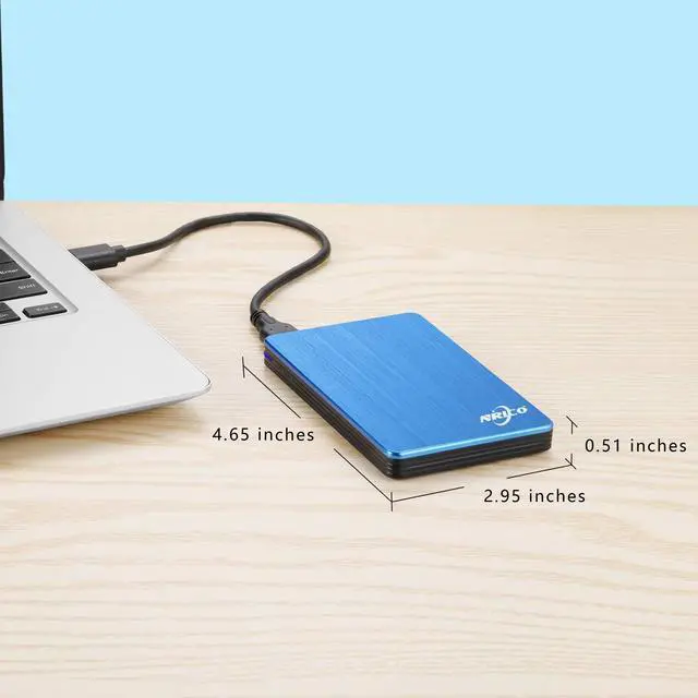 Alt view image 5 of 5 - NRICO 500GB Portable External Hard Drive USB 3.0 HDD 2.5inch Storage Compatible for PC, Mac, Desktop,PS4 (500GB, Blue)