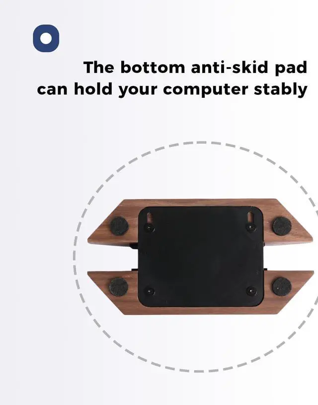 Alt view image 3 of 5 - Nuvograin Adjustable Vertical Laptop Stand, MacBook Holder Wood, Wooden Laptop Stand,Vertical Laptop Holder for Desk, Width Adjustable Dock Fits All MacBook/Surface Pro