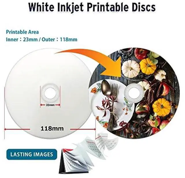 Alt view image 3 of 5 - PlexDisc 633-214 25 GB 6X Blu-ray White Inkjet Printable Single Layer Recordable BD-R, 50pk Cake Box, 50 Discs