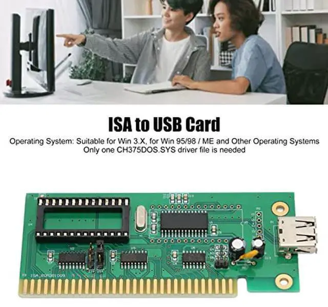 Alt view image 3 of 5 - ISA to USB Card, PCB ISA to USB Adapter Card Supports Hot Swappable U Disk, ISA to USB Adapter Board for Win 3.X for Win 95 98 ME, ISA to USB Card for Industrial Control