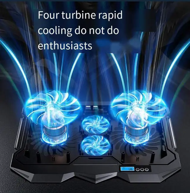 Alt view image 3 of 5 - Laptop Cooling pad for Lenovo IdeaPad 1 1i 2 2i 3 3i 5X IdeaPad Slim 3 3i 5 5i IdeaPad Flex 5 5i 3 3i Gaming Laptop, Laptop Cooler with 4 Fans, LCD Display Screen, 4 Height, 2 USB-A Port Laptop Stand