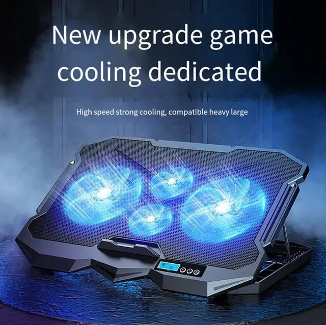 Alt view image 2 of 5 - Laptop Cooling pad for Lenovo IdeaPad 1 1i 2 2i 3 3i 5X IdeaPad Slim 3 3i 5 5i IdeaPad Flex 5 5i 3 3i Gaming Laptop, Laptop Cooler with 4 Fans, LCD Display Screen, 4 Height, 2 USB-A Port Laptop Stand