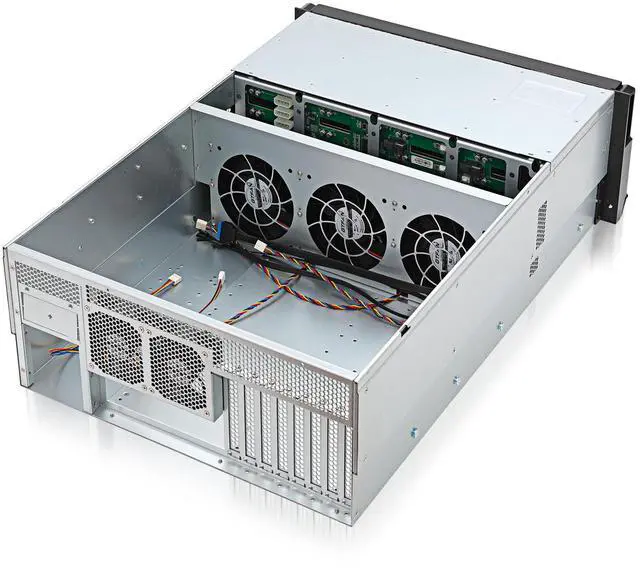 Alt view image 5 of 5 - Rackchoice 4U 24bay Hotswap 12Gbps Swappable screwless 24 x 3.5/2.5 Chassis with sliidng Rail and SFF-8643 Minisas to SATA Cables with keylock Door
