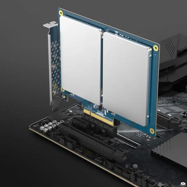 Alt view image 2 of 5 - REDLUX PCIe 3.0 x8 to Dual U.2 NVMe SSD Adapter Card, SFF-8639 Interface with Full-Height Bracket for Server/NAS/Desktop Storage